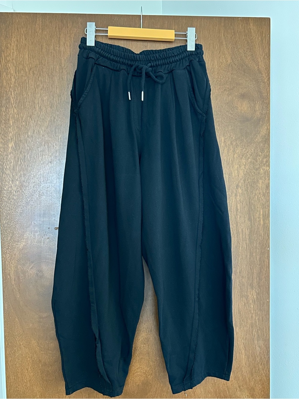 Women’s Black Drawstring Casual Cotton Sweatpants Joggers